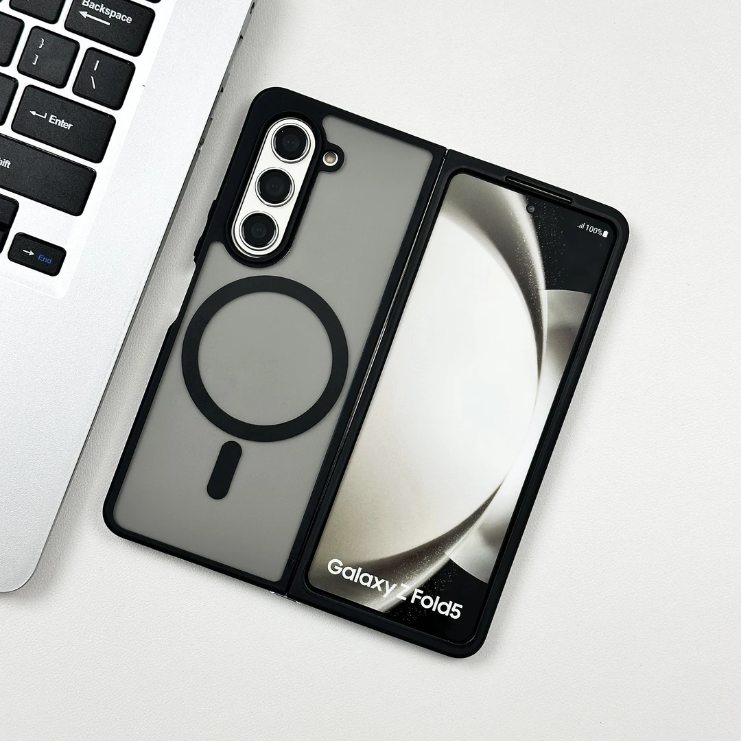 适用三星zfold5折叠屏防摔手机壳新款磨砂磁吸无线个性简约抗指纹