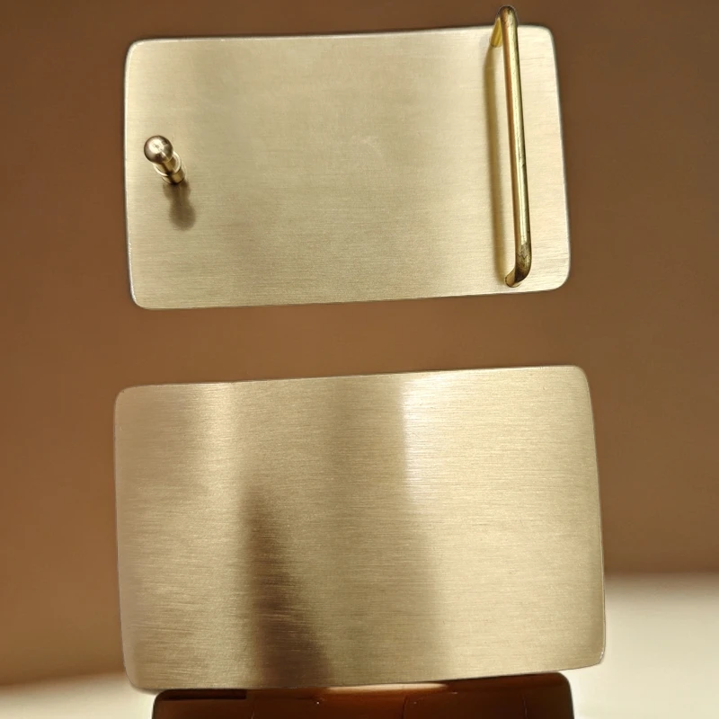 牛结实光面拉丝纯铜板扣长方形男士黄铜腰带扣头复古皮带扣子板扣