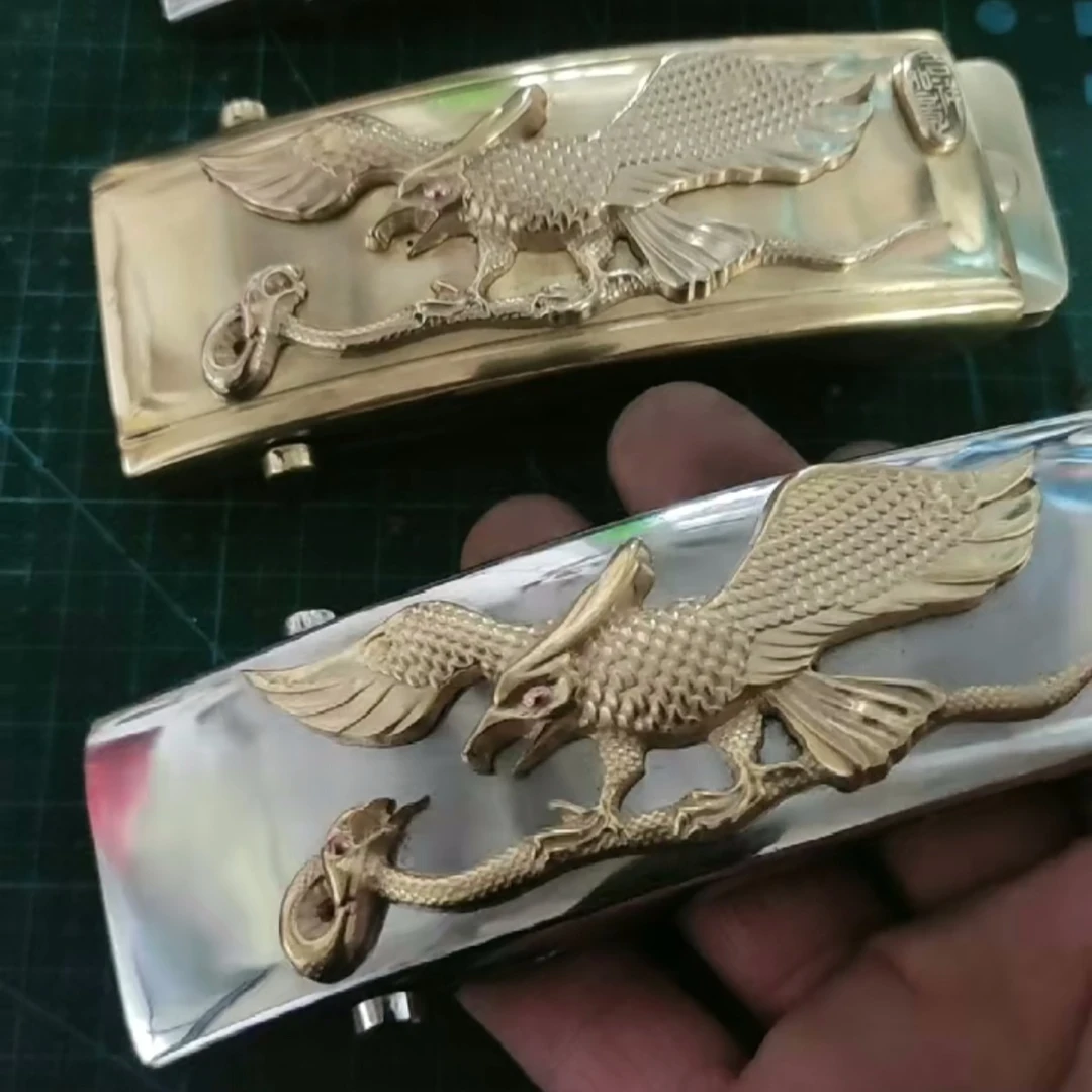 纯黄铜扣头层牛皮滚轴扣头真皮皮带裤带男款裤腰带手工加长12x4.8