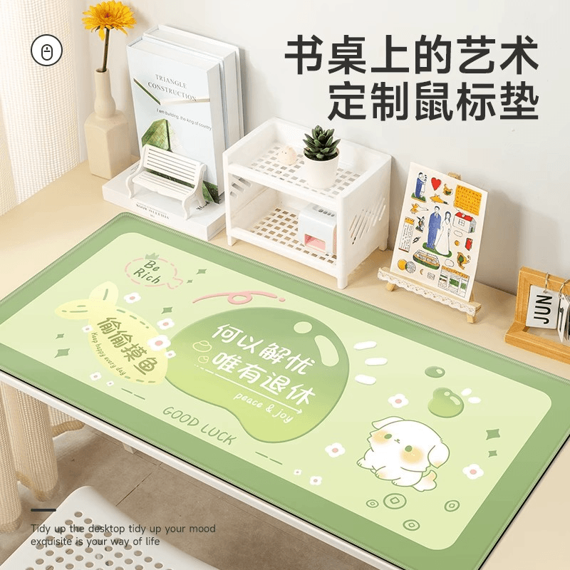 创意文字鼠标垫超大办公学习桌垫电脑键盘软垫加厚精密锁边滑鼠垫