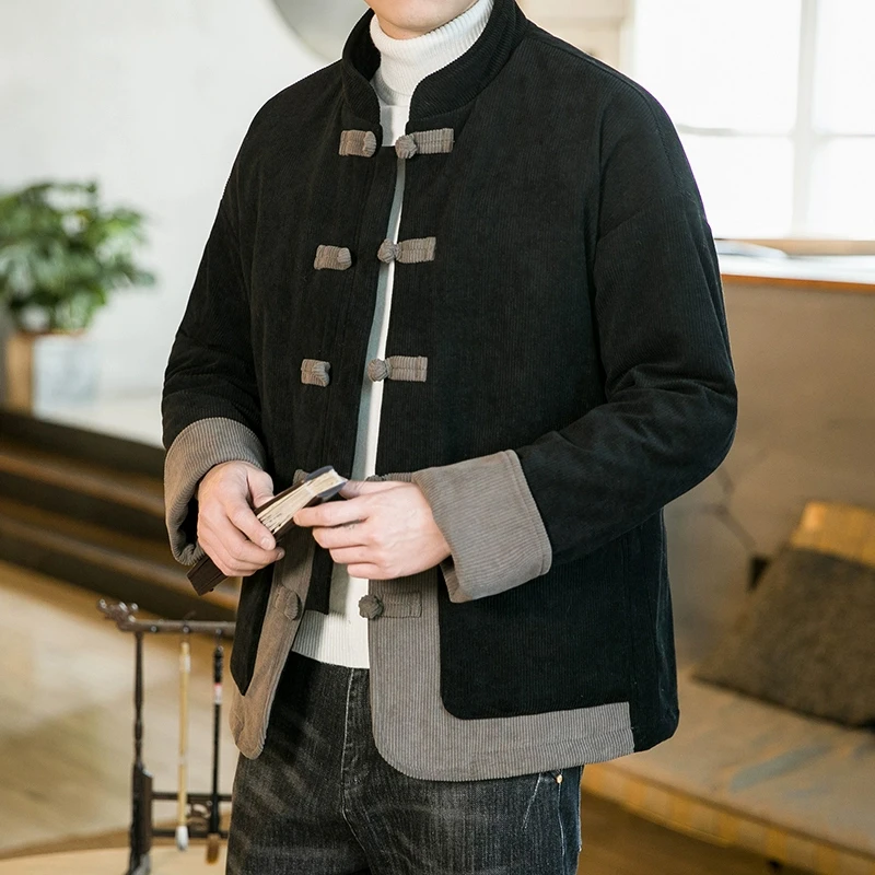 唐装男中国风棉衣复古风盘扣棉服青年大码加厚汉服外套中老年棉袄