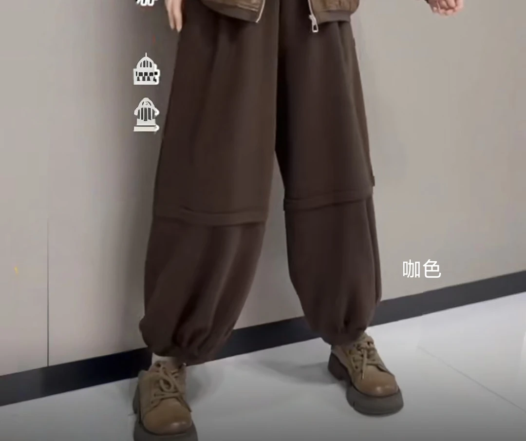 简约纯色百搭宽松显瘦灯笼裤