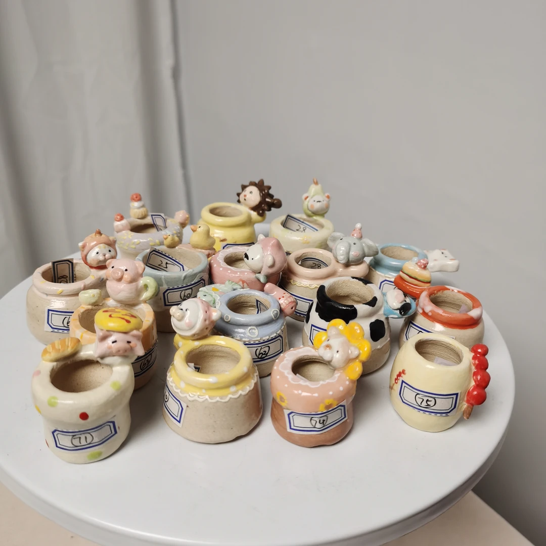 8.19直播（重庆仓）60-75编号 咪可拇指多肉花盆 非偏远满百包邮