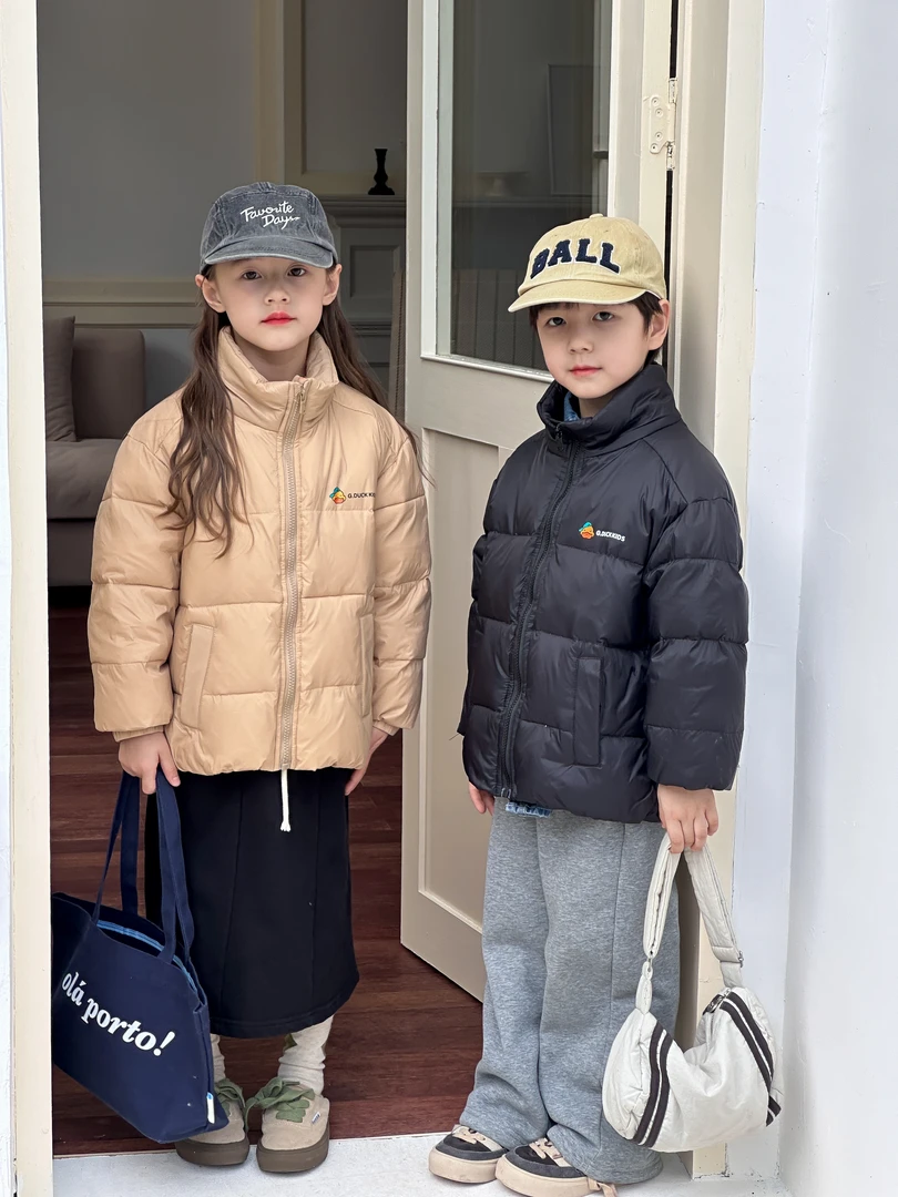 小黄鸭童装儿童羽绒服男童女童2024冬装新款保暖连帽外套