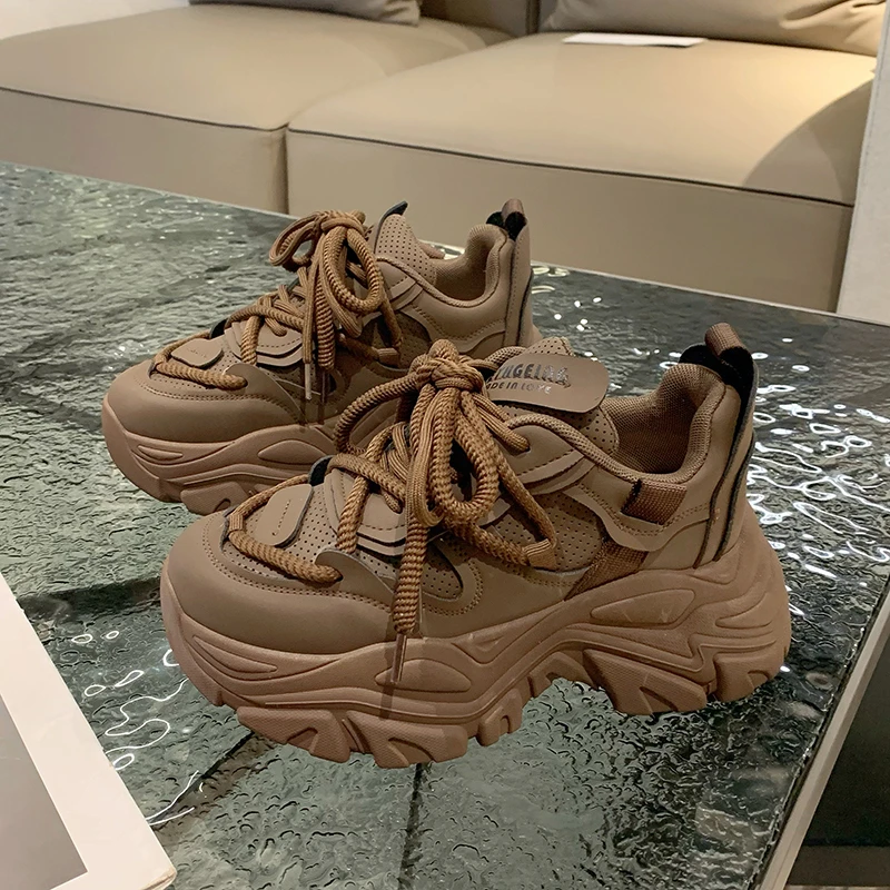 鞋子女2024年秋季新款老爹鞋女ins潮复古时尚厚底增高炸街运动鞋