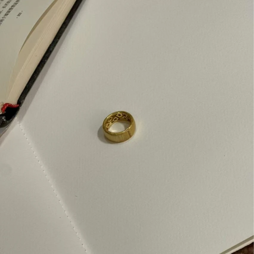 925银戒指 月球来信188复古拉丝设计款银戒指