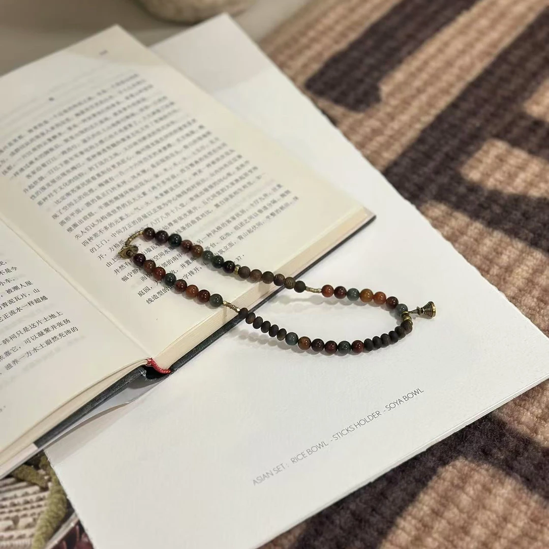 月球来信 合金木质手链 190满矿油画兔毛双圈设计款手串·定制