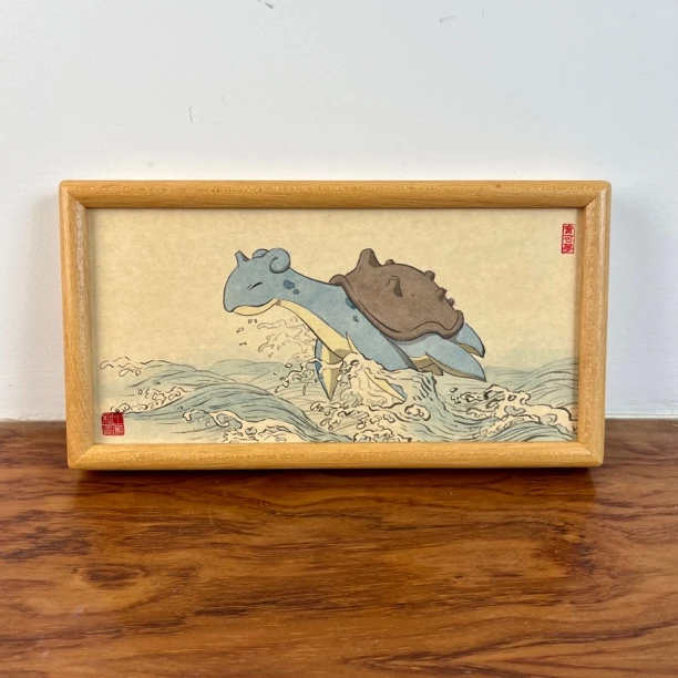 原画版《乘风破浪图》中国风宝可梦创意装饰画桌面摆件
