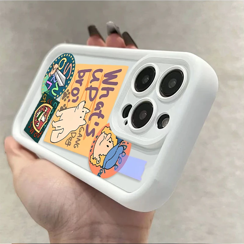 标签小狗苹果15手机壳iphone14promax软13精孔精钢砂12/11/xs全包