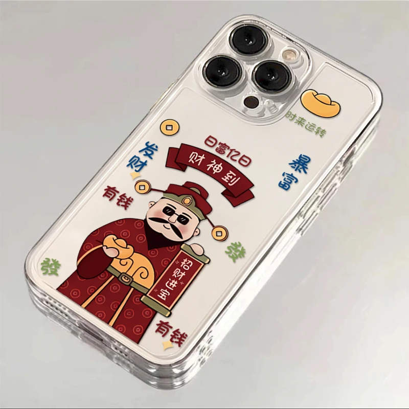 日富亿日财神爷苹果小米华为iPhone15/14promax手机壳13太空12软
