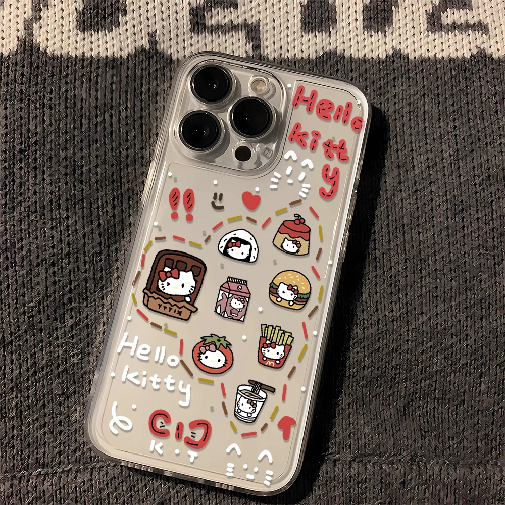 汉堡薯条KT猫苹果oppo小米华为iPhone15手机壳14promax太空壳软13