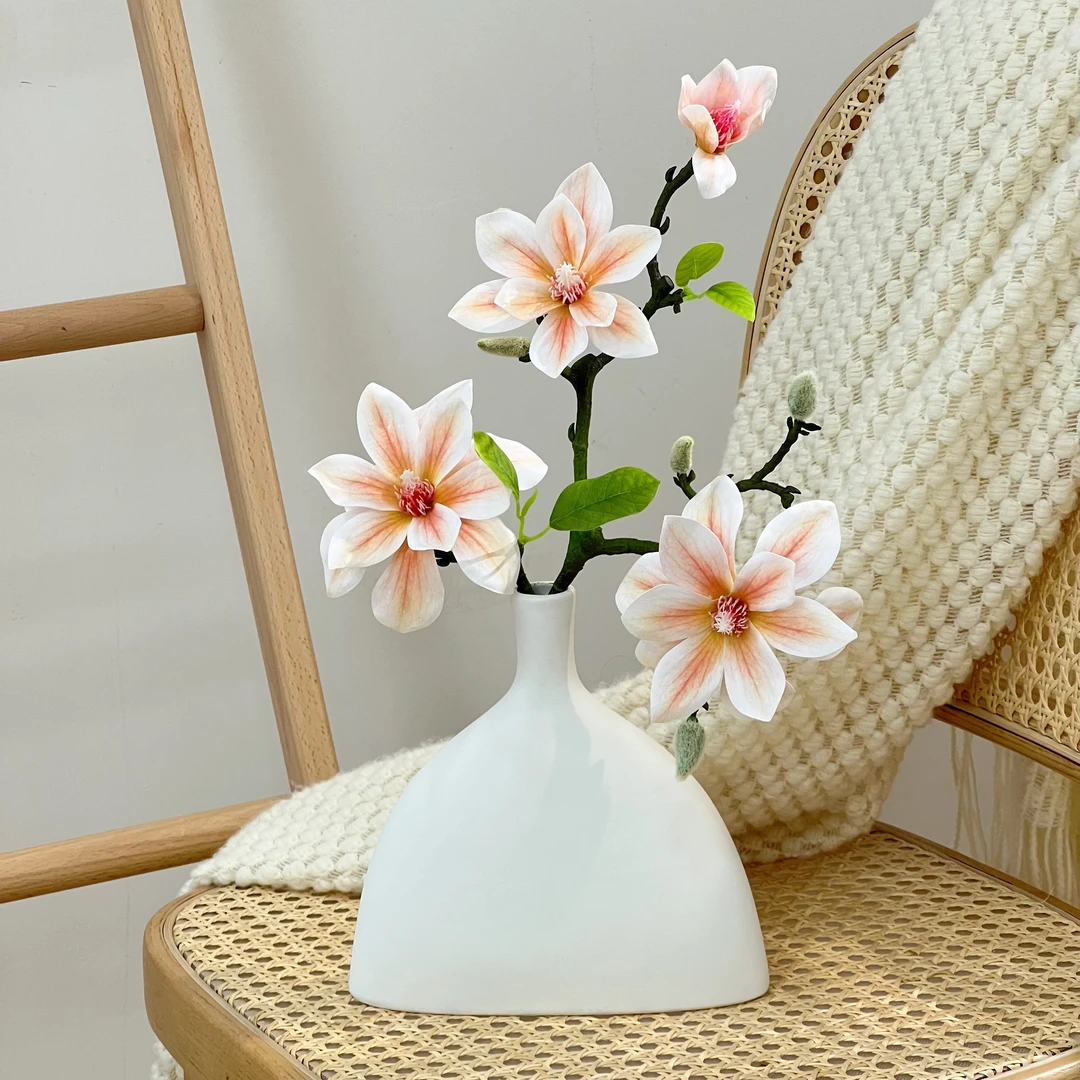 玉兰花假花仿真花摆设客厅餐桌花摆花插花套装装饰花艺摆件