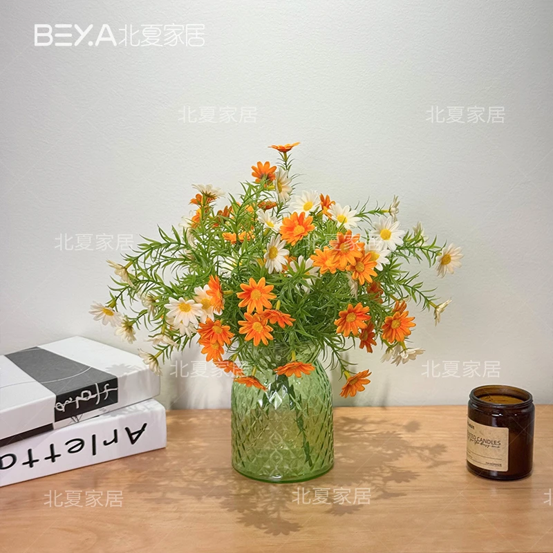 小雏菊仿真花束假花洋甘菊绢花卧室餐桌摆花花艺摆设拍照摄影道具