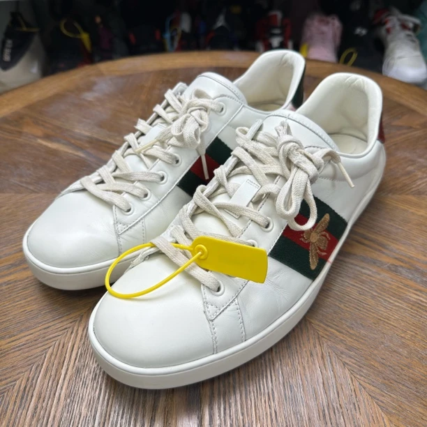 43码/gucci ACE 时尚板鞋/无盒/95新/公价3499/t1489
