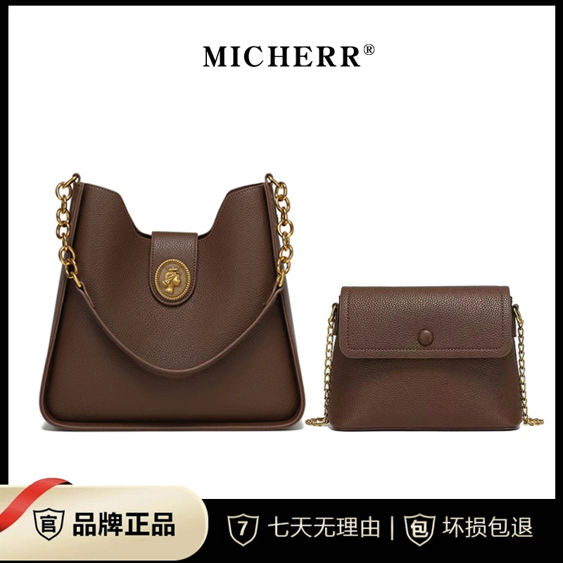 MICHERR/米榭尔秋冬新款时尚百搭简约女士单肩斜挎水桶包23102323