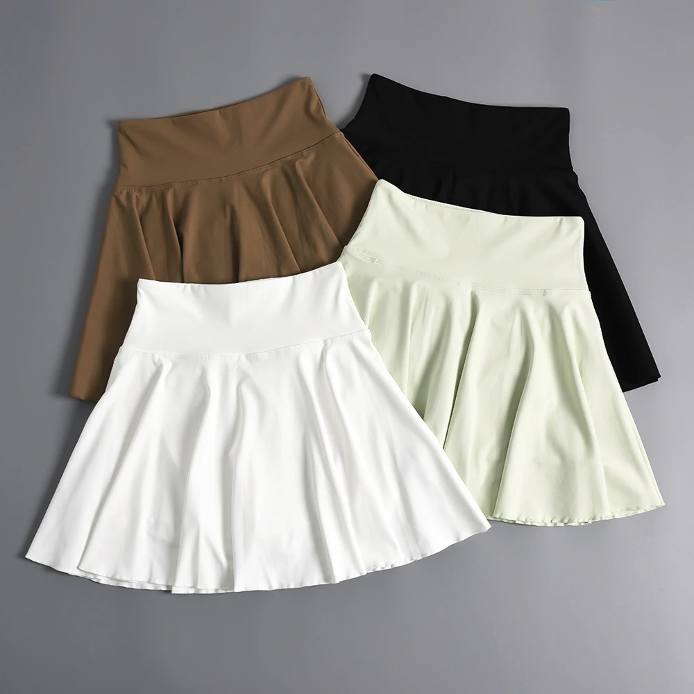 防走光假两件速干高腰运动短裙裤跑步网球羽毛球健身瑜伽跳舞裙子