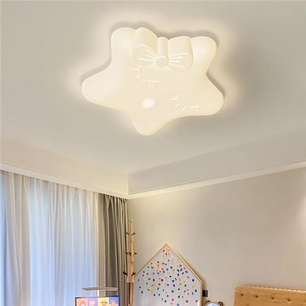 奶油风吸顶灯创意卧室吸顶灯简约女孩房间灯网