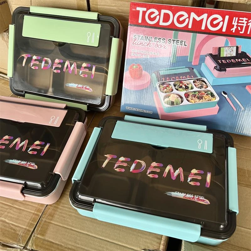 304不锈钢分格饭盒可加水保温学生上班族食堂分格便携餐盒套装