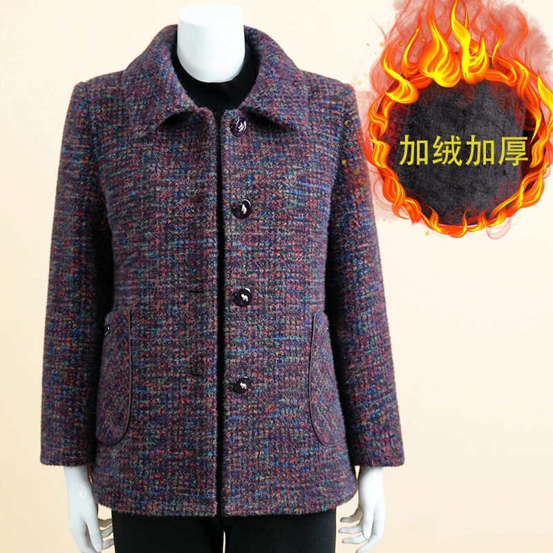 03款中老年人秋冬女装加绒加厚妈妈装奶奶外套老太太装保暖上衣