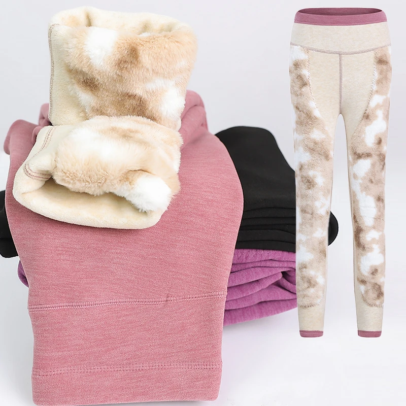 730款中老年妈妈装奶奶装秋冬德绒护膝加绒高腰收腹自发热保暖裤