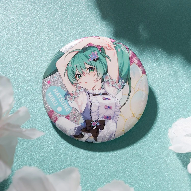 【限定】正版 初音未来马口铁纪念徽章miku花之语科技魔法徽章