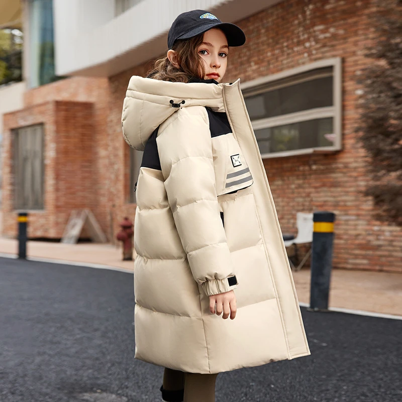 儿童羽绒服男童中长款2024新款冬装洋气韩版中大童装女童加厚外套