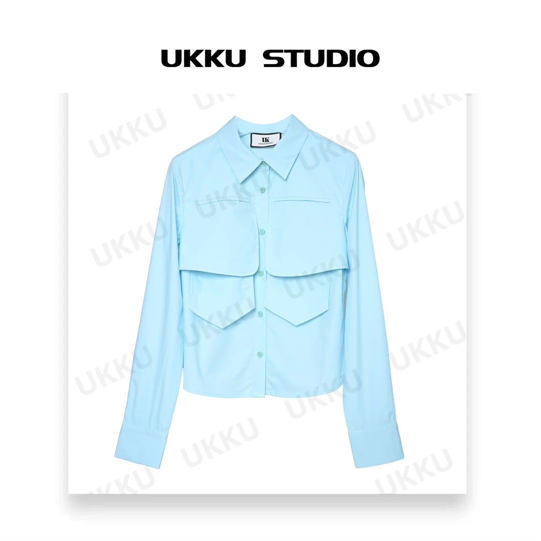 LILI【UKKUSTUDIO】新款秋季长袖时尚百搭印花女士彩色衬衫311802