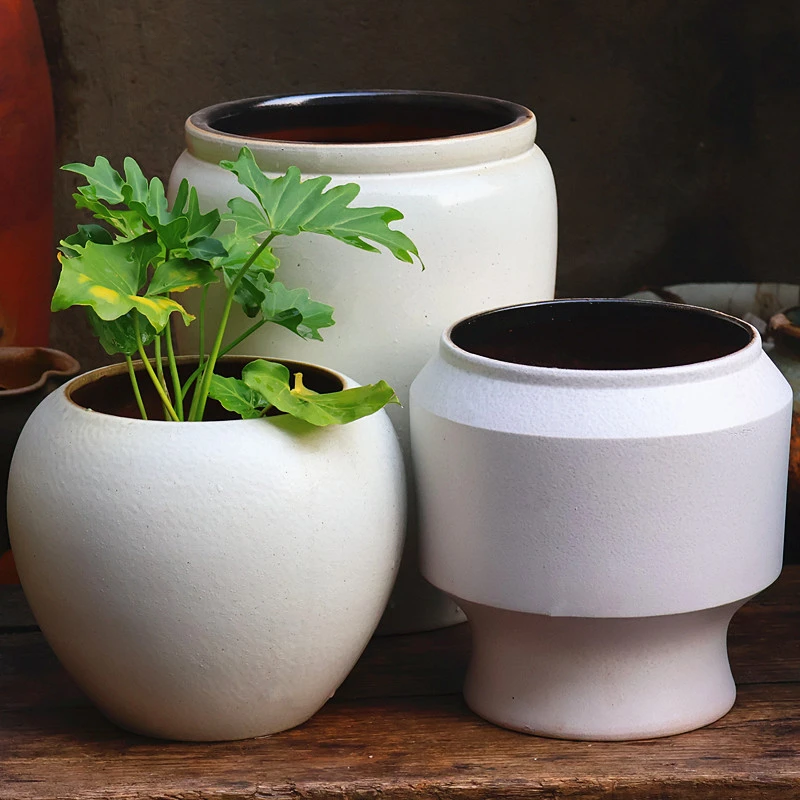 手工粗陶复古大花盆陶罐绿植绣球三角梅盆景大盆透气紫砂老桩高盆