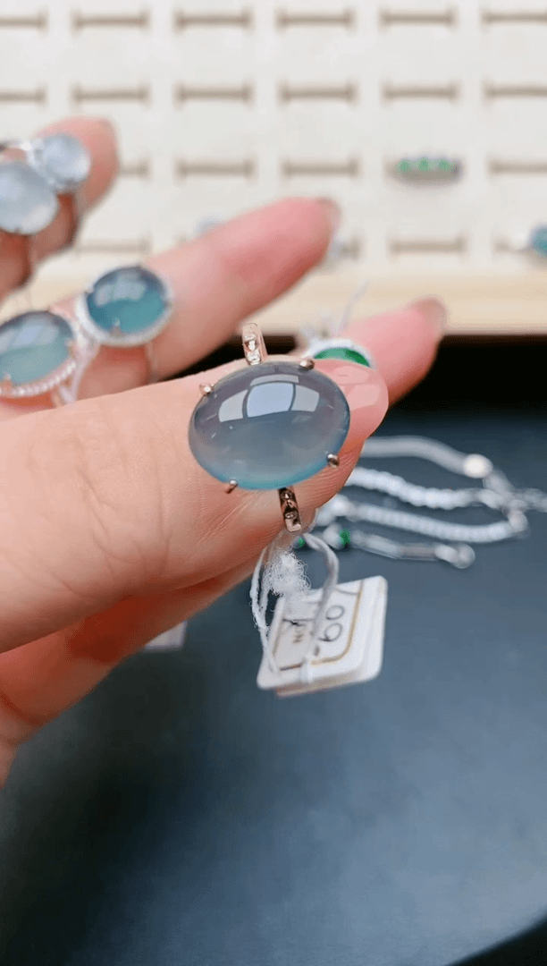 【闪购商品】翡翠戒指银S925镶嵌5080