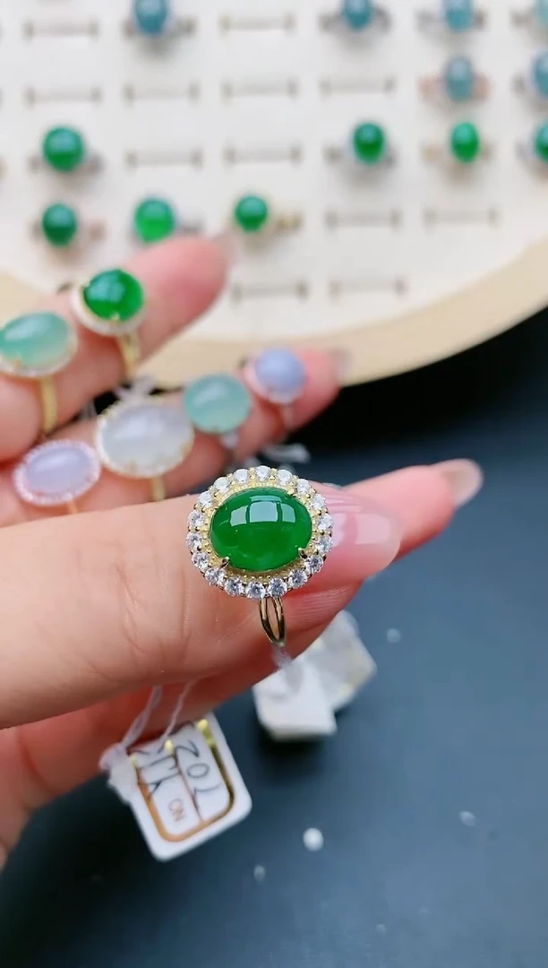 【闪购商品】翡翠戒指银S925镶嵌32132