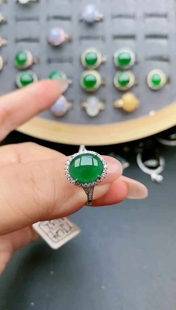 【闪购商品】翡翠戒指银S925镶嵌321312