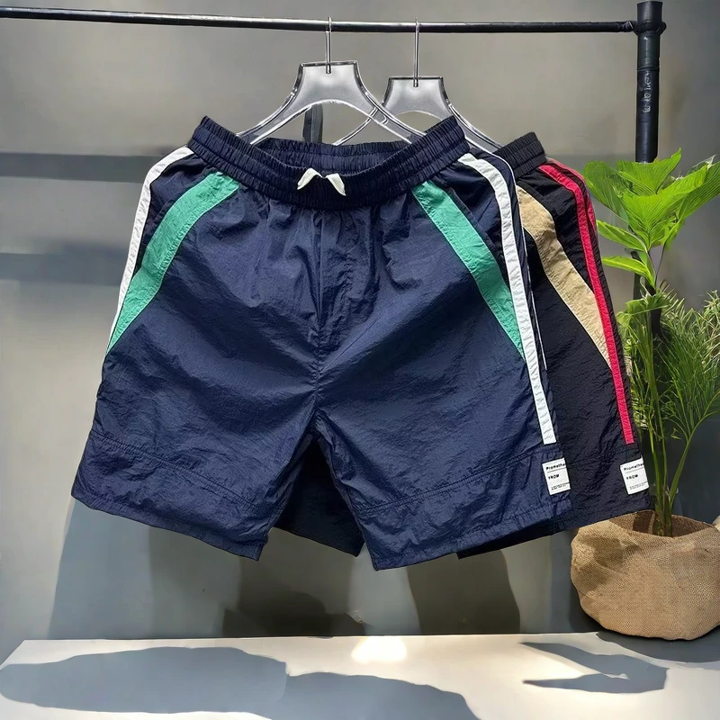 2024夏季薄款速干五分裤男士新款沙滩裤运动中裤青年时尚潮牌短裤