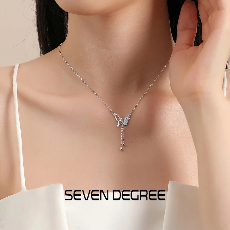 坠链均925银合成锆石 纯银项链女蛇年秋冬新款高级感轻奢灵蛇蝴蝶