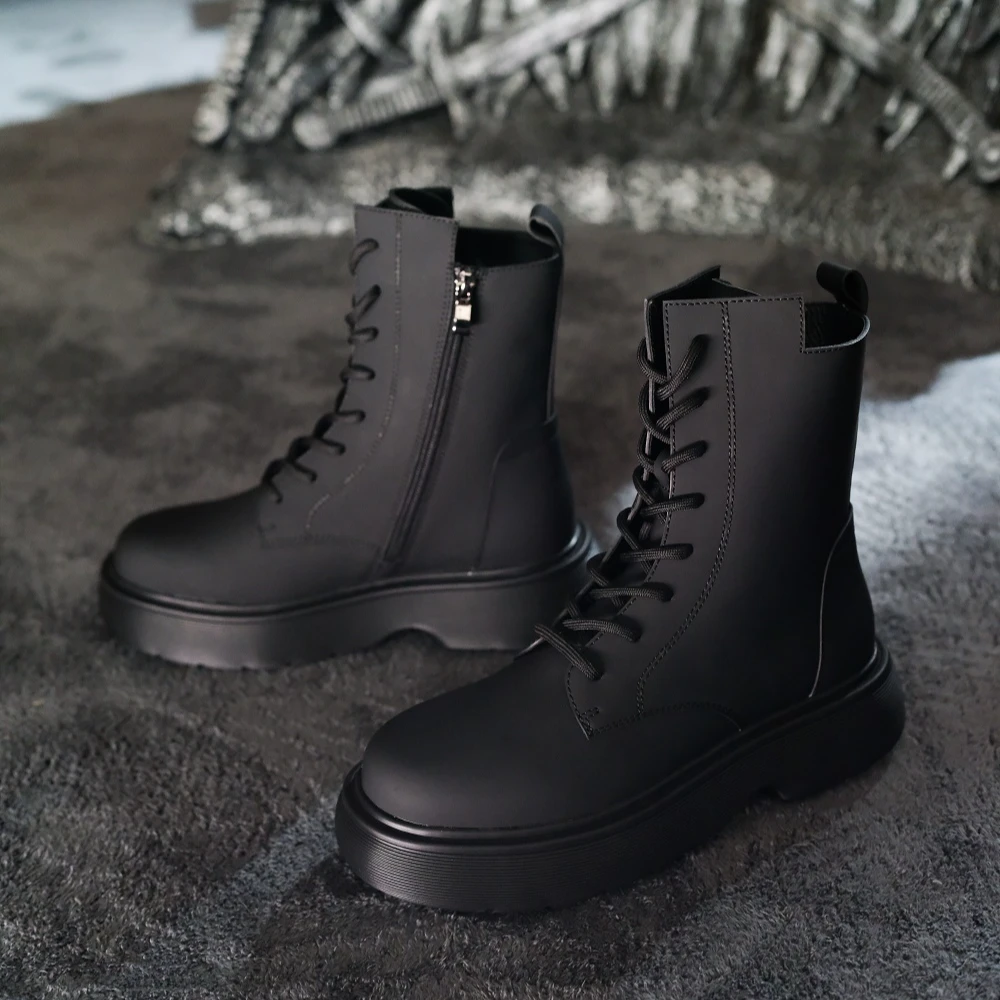 MASTERMIND PANDA暗黑潮牌马丁靴春秋百搭黑色厚底MJ7001