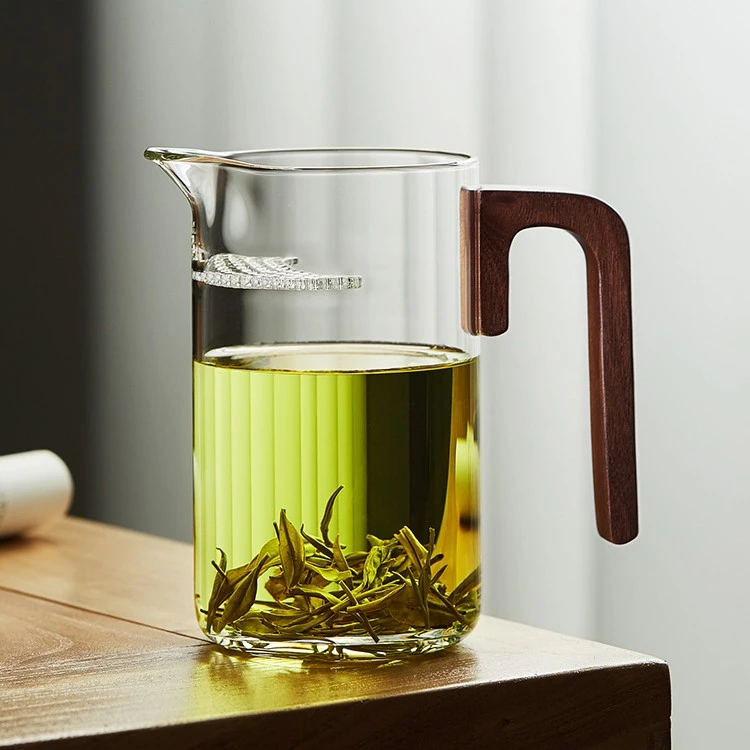 品德坊公杯 木把防烫 耐高温玻璃分茶器