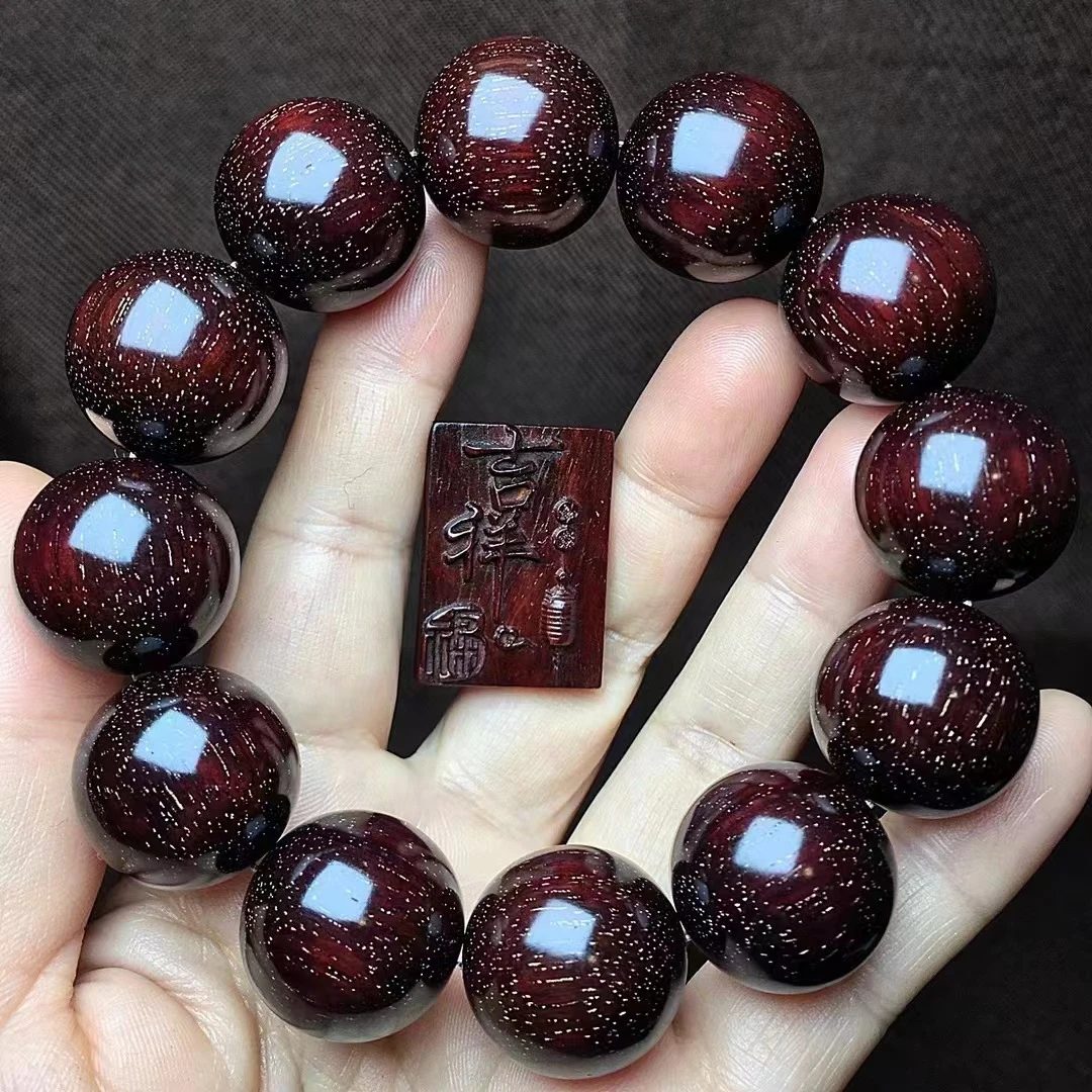 印度小叶紫檀2.0-12颗手串收藏毕业爆满金星