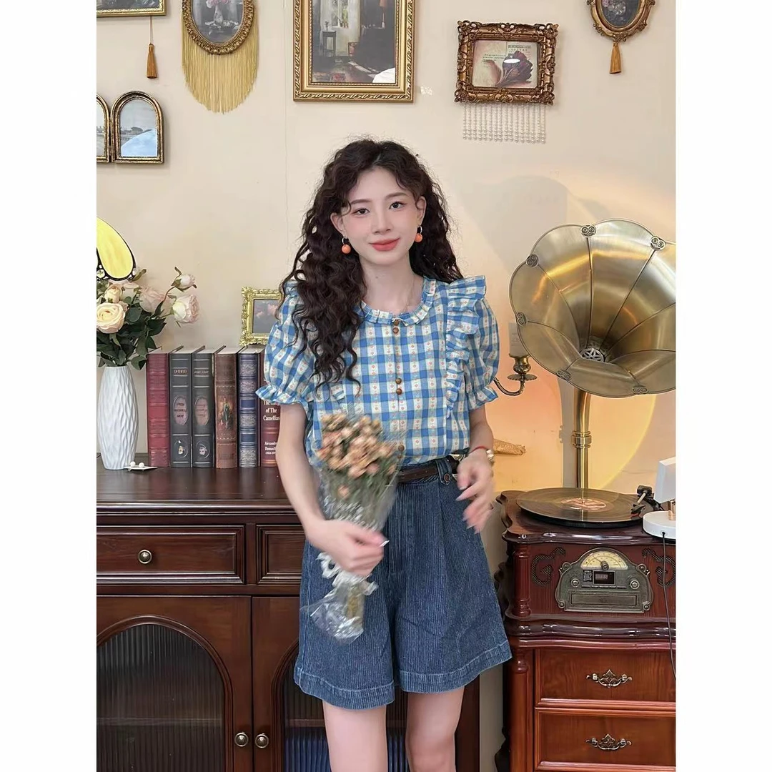 温敏er【花季出游】夏季法式温柔风设计感气质衬衫CS635