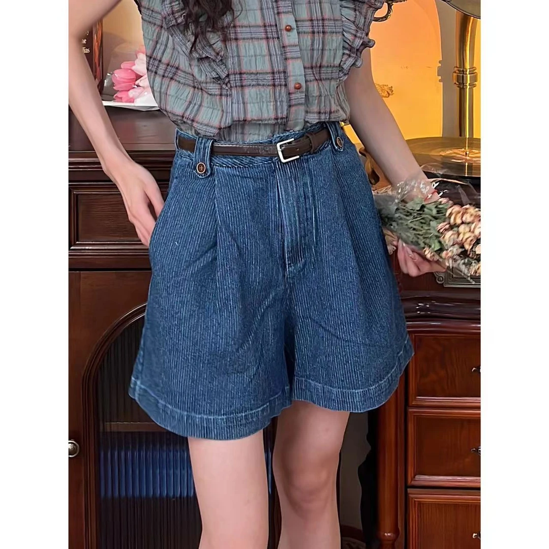温敏er夏季百搭复古气质短款显瘦时尚短裤KZ653