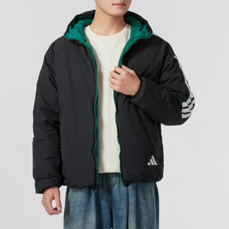 adidas/阿迪达斯男装羽绒服 2024秋冬新款运动服保暖连帽双面反穿