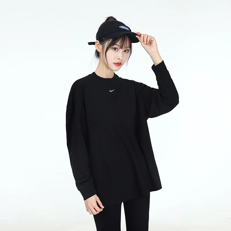 NIKE/耐克女装上衣新款运动休闲服跑步训练圆领针织跑步长袖T恤