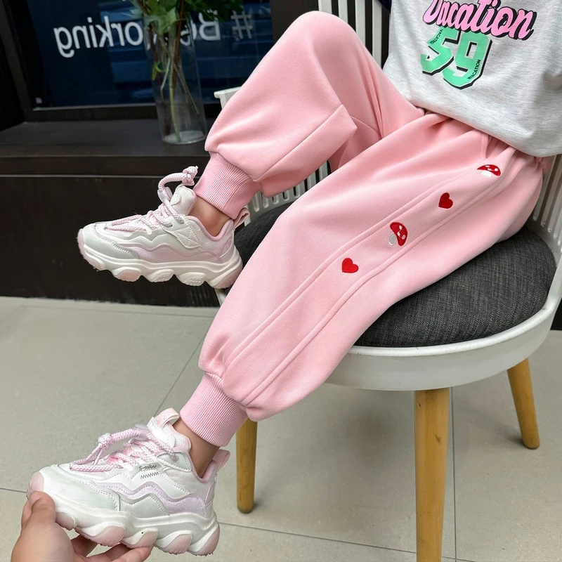 女童裤休闲裤子春秋外穿洋气时尚新款春季束脚裤女孩卫裤运动嘻哈