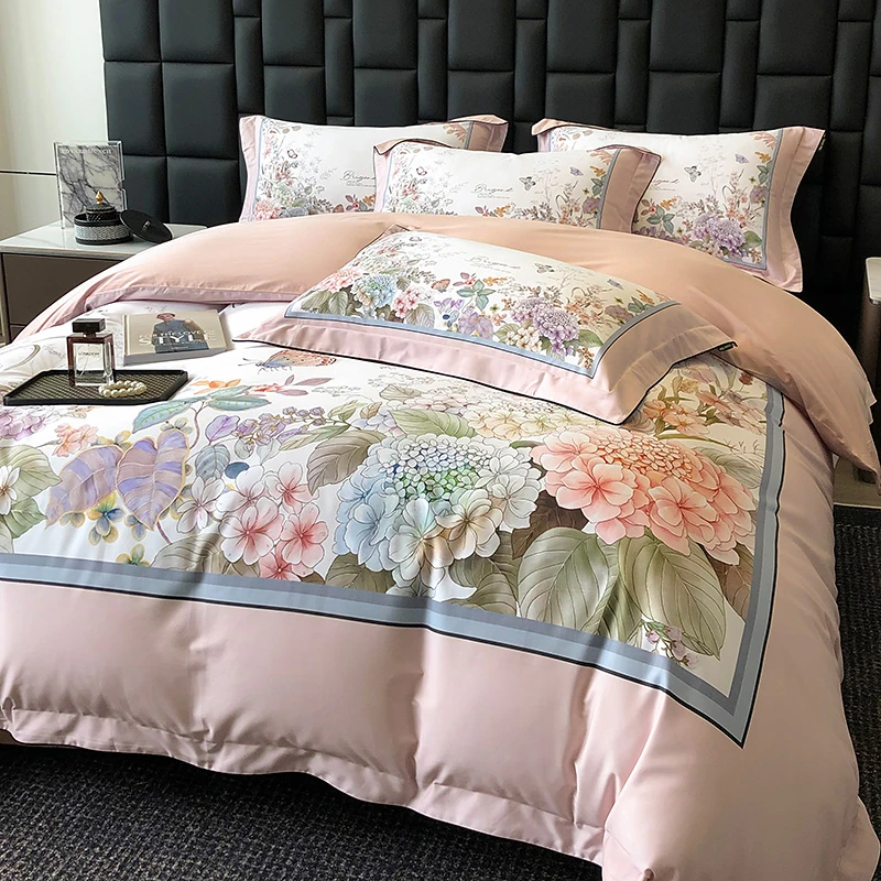 【懒猫猫家纺】锦绣/静若 高端定制时尚全棉匹马棉数码印花四件套