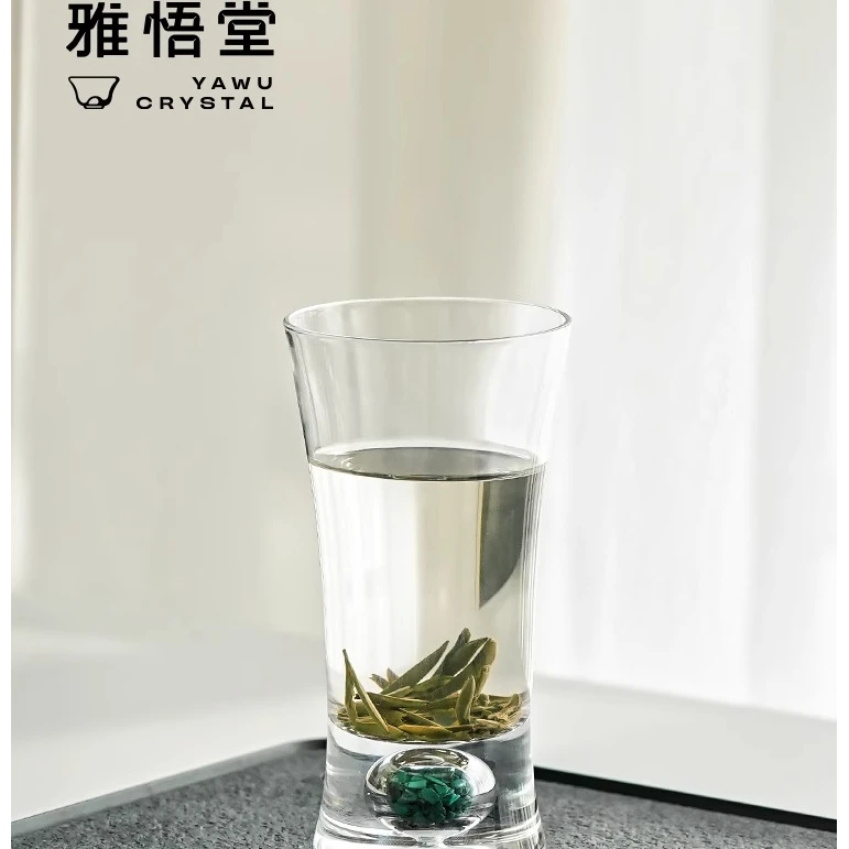 伍家坊直筒家用耐热绿松绿茶杯大容量啤酒杯冷饮杯透明