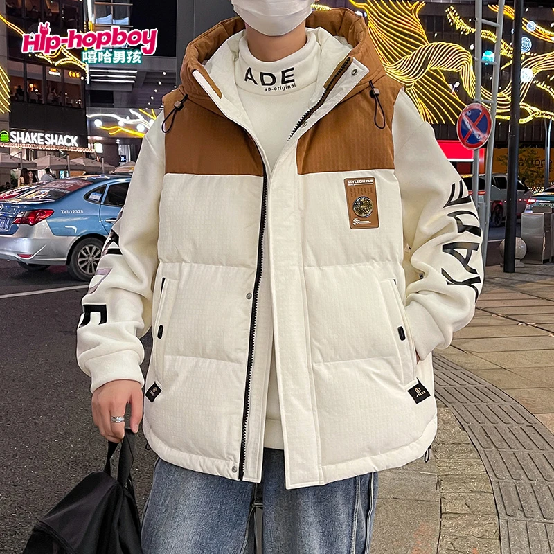 连帽棉马甲男士新款秋冬季背心美式坎肩棉马夹潮牌男生学生外套男