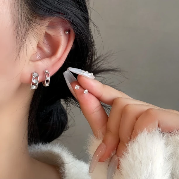 2025春季新品 六件套小众设计耳圈甜酷风百搭耳环EH0005