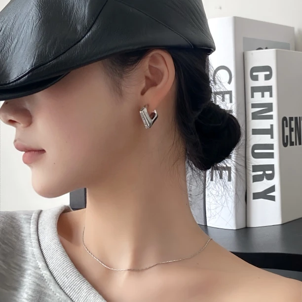 黑糖【耳饰】 个性做旧复古三角耳环E1095