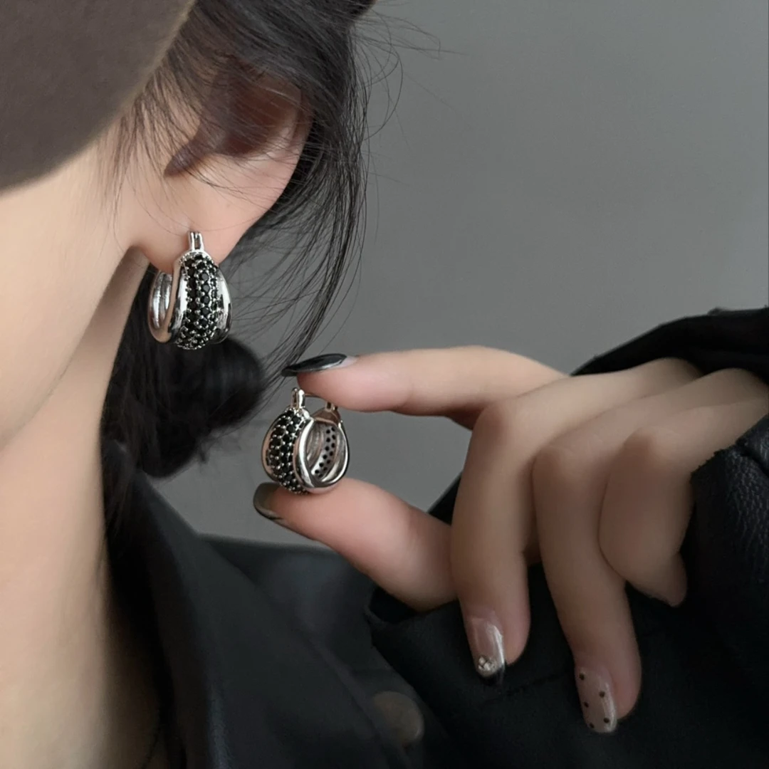 黑糖【耳饰】  轻奢微镶个性气质简约小众耳环E1319