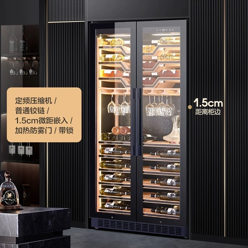 尊堡JC-735A红酒柜冰吧嵌入式变频家用双门一体冷藏客厅恒温柜