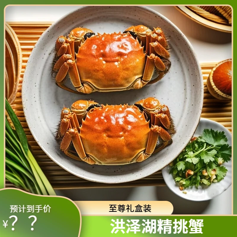 活蟹洪泽湖大闸蟹4-3.7两6-10只全公蟹包邮