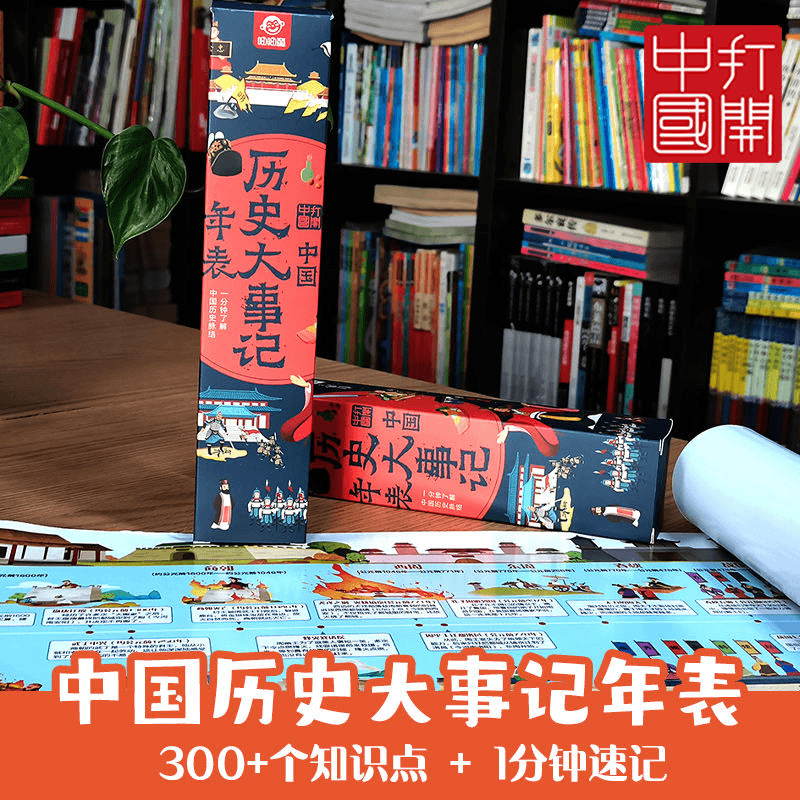 中国历史时间轴大事纪年表 大事墙贴年表历史 2米超长历史画卷朝